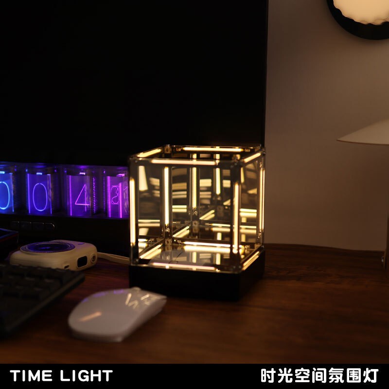 Four-Dimensional Space E-Sports Tech Atmosphere Light Cube, Creative Desktop Ornament, Gift for Men