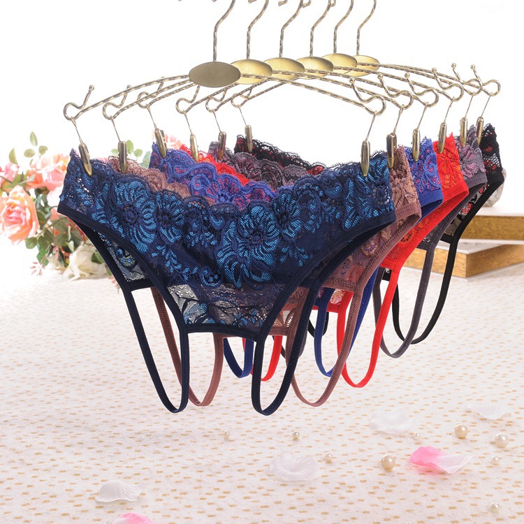 Bốn mảnh cám dỗ nóng đầy đủ trong suốt thongs siêu mỏng ren phối đồ lót người thật trước và sau khi mở quần sịp nam