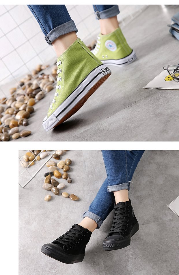 Mùa xuân mới chụp hình giày vải nữ sinh viên giày đế bằng cao cấp Phiên bản Hàn Quốc của đôi giày hoang dã giày thể thao nữ màu đen