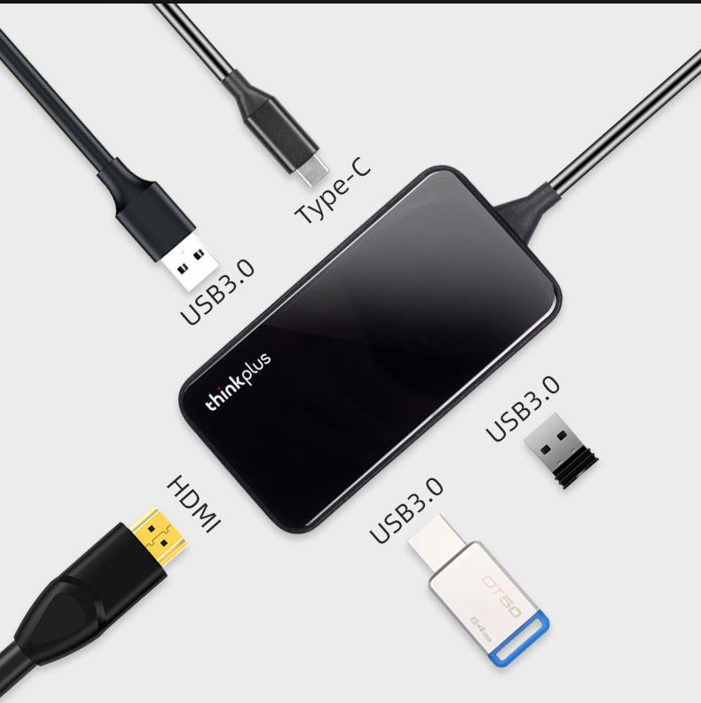 Lenovo ThinkPad Usb-C Multi-Function Expander Type-C Splitter Usb3.0 Laptop Thinkplus One-To-Four Port Expansion Lenovo ThinkPad Usb-C Multi-Function Expander Type-C Splitter Usb3.0 Laptop Thinkplus One-To-Four Port Expansion