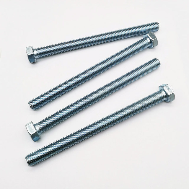 8.8级镀锌全牙外六角螺丝螺栓螺杆M6M8M10M12M16M20*120x140x150