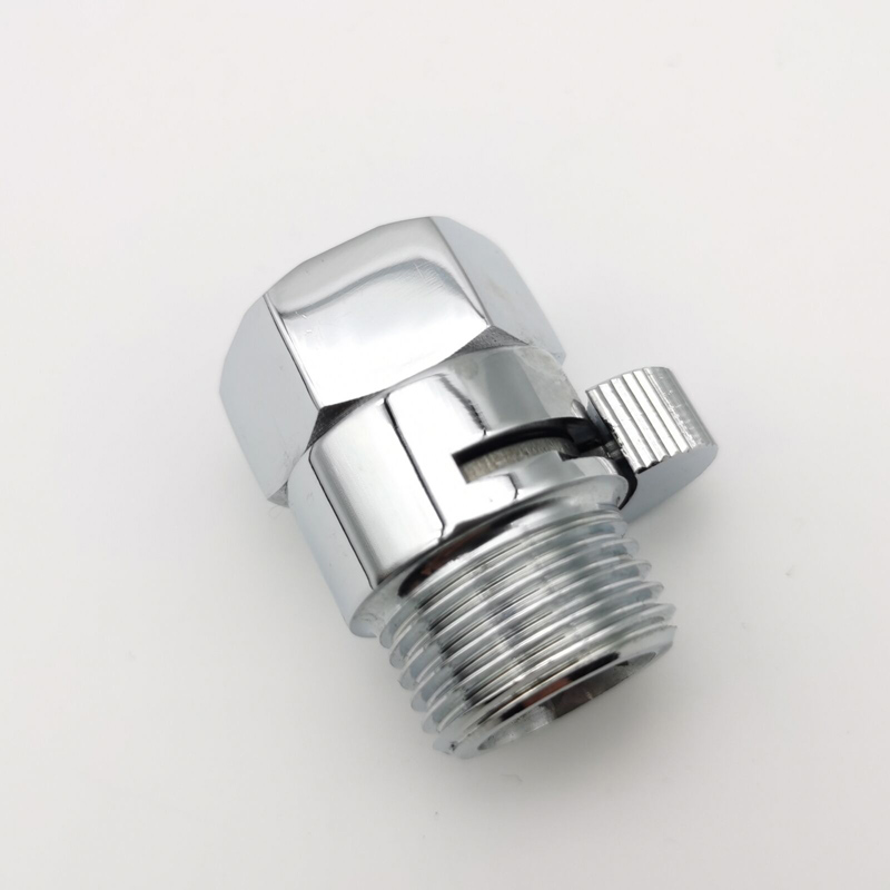 All-copper 4-point inner and outer teeth shower nozzle hose quick switch ceramic valve core straight-through adjustment water stop valve