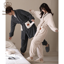 Teddy World Pyjamas Winter Coral Suede Female Pyjamas long style Thickened Gush Gown Jacket Autumn Winter Home Clothing