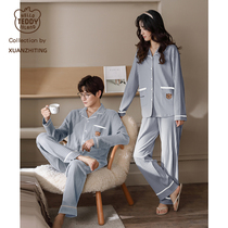 (Teddy World) Fall Pyjamas Lovers Pure Cotton Long Sleeves Women 2021 New Big Code Spring Autumn Mens Home Clothes