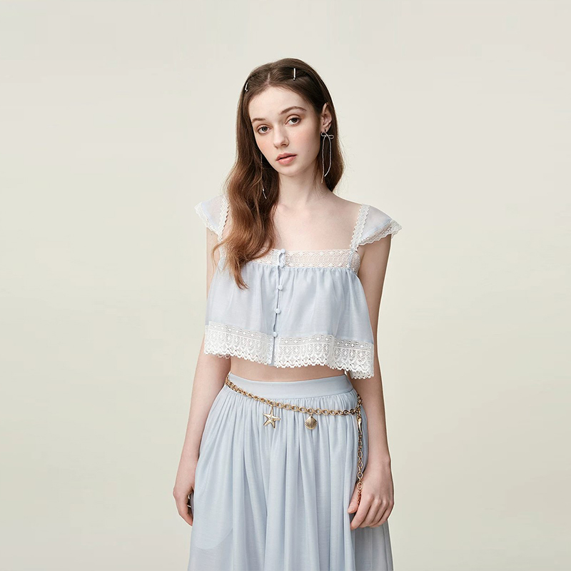 Aiwei 2026 Summer New Style Heavy-Duty Slimming Beach Vacation Vibe Camisole Chiffon Top Xsv3S15B