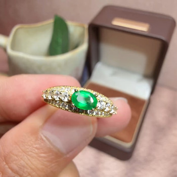 Prosperous natural emerald ring women's rich ring high-end index finger ring partial wealth tail ring 2026 new hot style