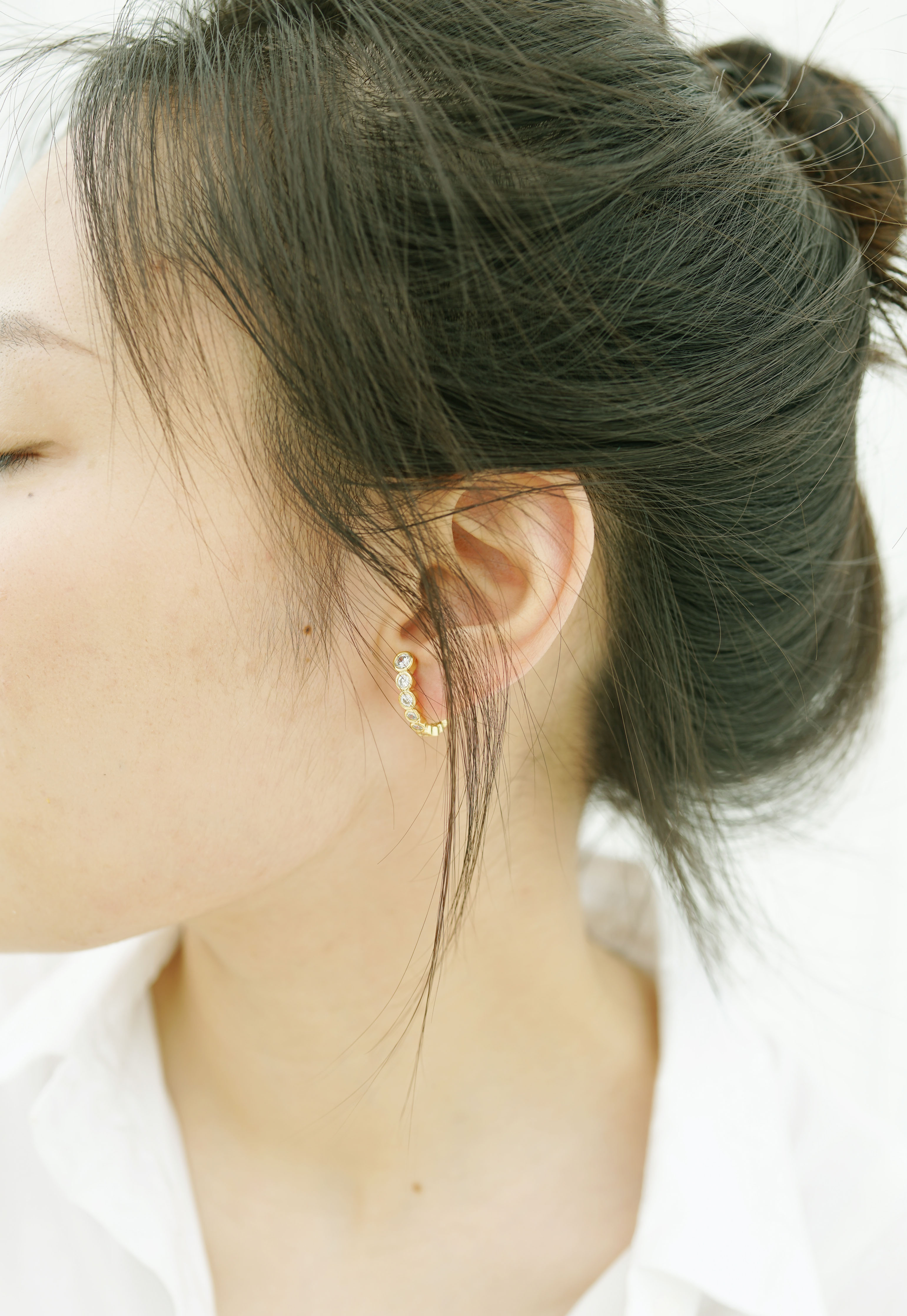 SC STORE~GRAIN in EAR 法式小眾設計簡約時尚鋯石18k金 耳環耳釘耳飾小巧