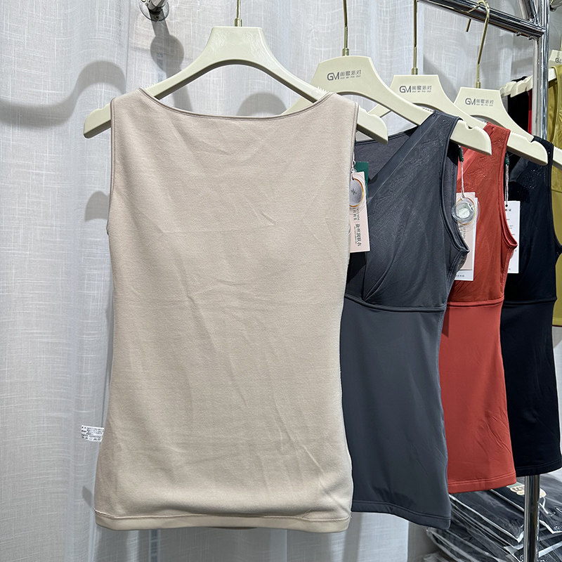 Теплый жилет 冬季光面双层加厚保暖背心女大罩杯收副乳乳胶杯修身美体打底内衣 OTHER