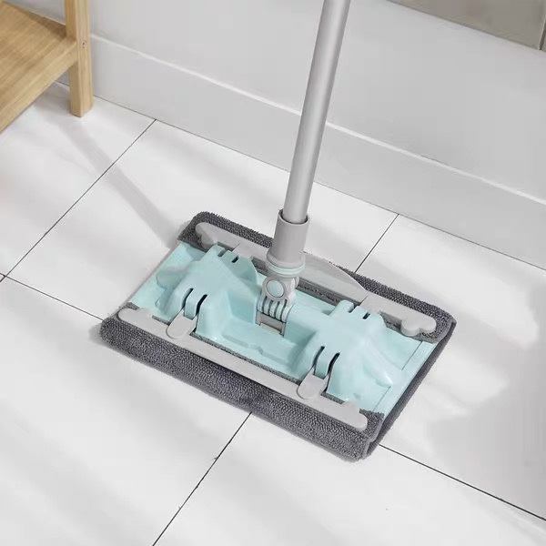 Korean Imported Flat Mop Household Wooden Floor Mop Mopping Artifact Tile Floor Cloth Mop Can Clamp Rag