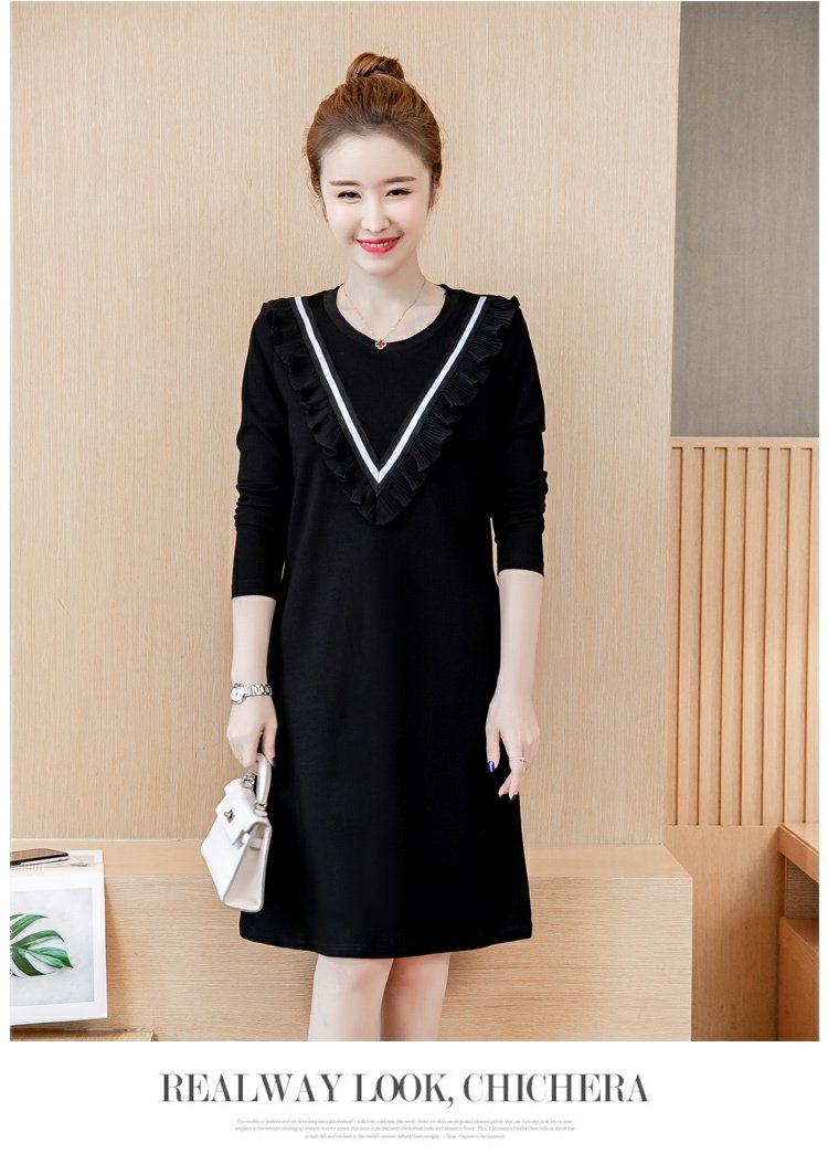 Cộng với phân bón XL cho phụ nữ một chiếc váy 2018 mùa thu mới chất béo MM200 pounds giảm béo thanh niên đầm váy đẹp