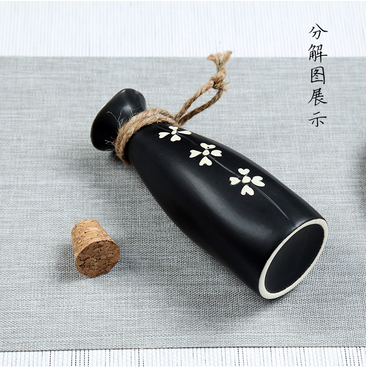 Ưu đãi đặc biệt theo phong cách Nhật Bản sake gốm decanter Bộ rượu vang rượu vang bình tay sơn màu vàng rượu vang trắng rượu thủy tinh tùy chỉnh - Rượu vang bộ ly uống rượu vang