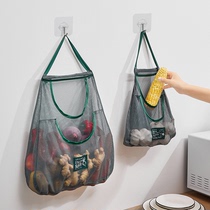 Kitchen storage bag onion ginger garlic storage basket wall hanging vegetable basket storage rack supplies garlic storage hanging bag artifact
