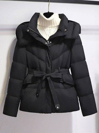 Black 90% White Duck down Warm down Jacket for Women 2025 New Fashion Lightweight Waist-Cinching Super Stylish Winter Thick Coat