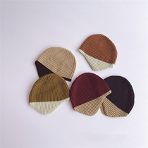 Male baby Japanese Harajuku Wind Childrens Winter Knitted Hats Autumn and Winter Simple Tide Men and Womens Hair Ear Hat Tide