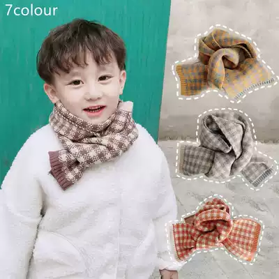 Children's scarf Korean baby plaid winter warm scarf girl boy baby imitation cashmere windproof children's scarf