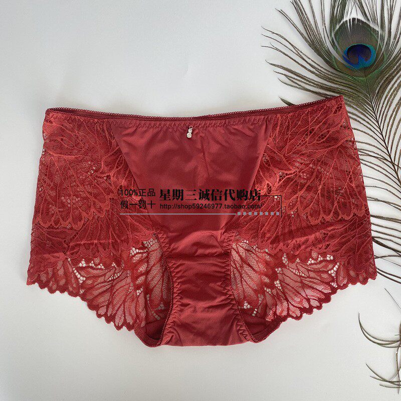 Sanscher 21 new pint female underpants lace middle waist flat angle comfort safety pants Tites hip sexy bag glutes RC213P 139