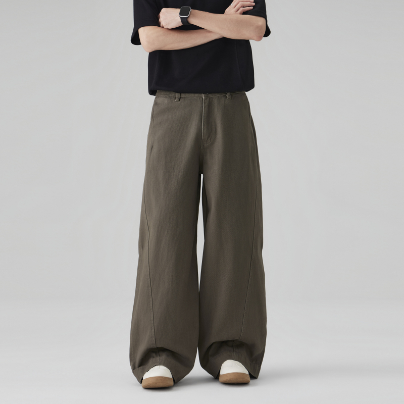Cegffh Vintage Washed Wide-Leg Jeans for Men and Women, Loose Floor-Length Wide-Leg Pants, Couple's Style