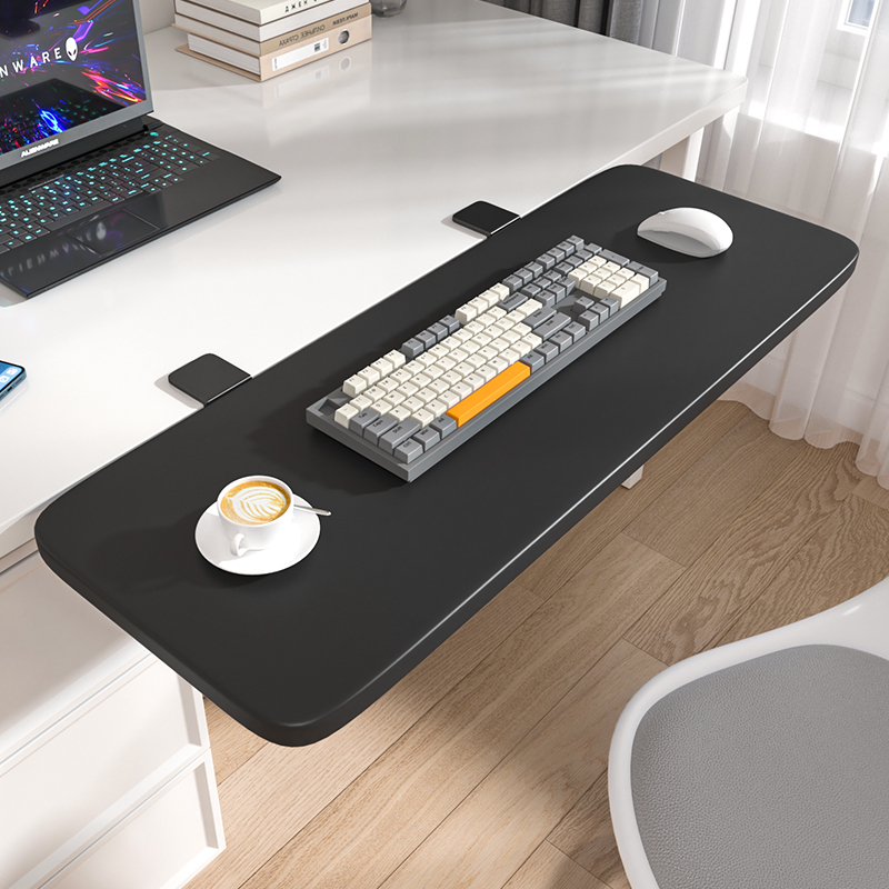 Desktop Extension Board Computer Desk Keyboard Tray Foldable Punch-Free Storage Rack Space Expansion Arm Support