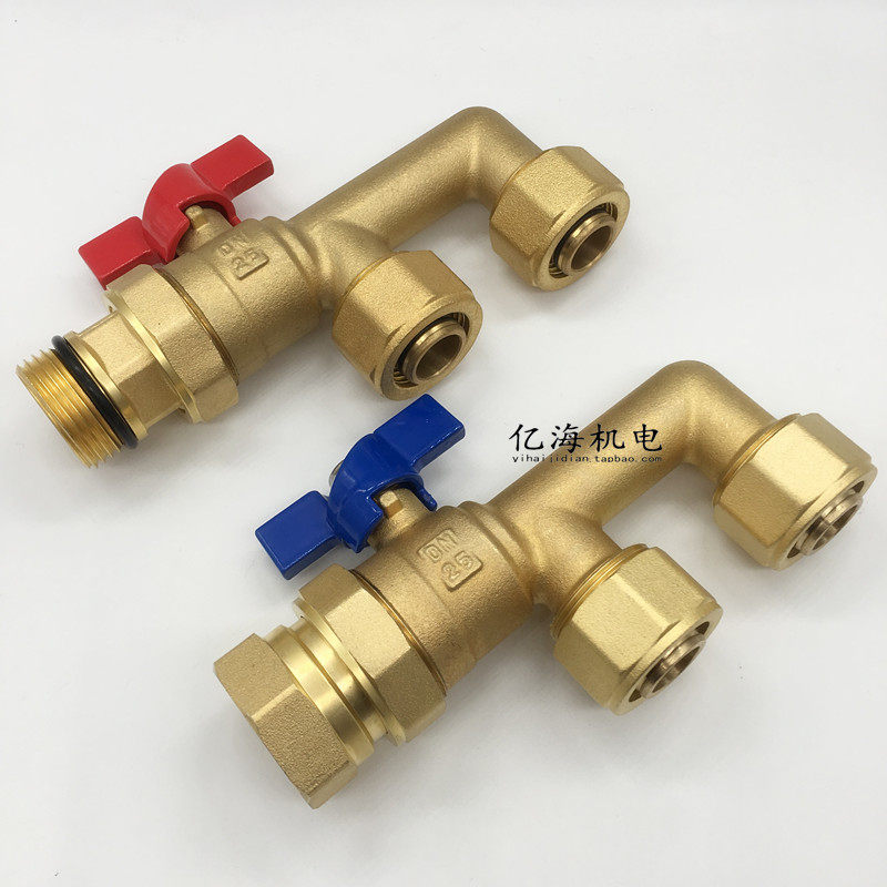 Aluminum plastic pipe F valve floor heating water separator valve three-way valve F type valve 1 inch internal and external × 2025 1620 branch valve
