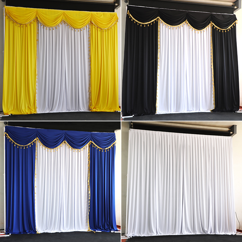 Funeral Hall Decoration Backdrop with Thickened Milk Silk Curtains, Funeral Hall Drapes, and Mourning Hall Background Drapes