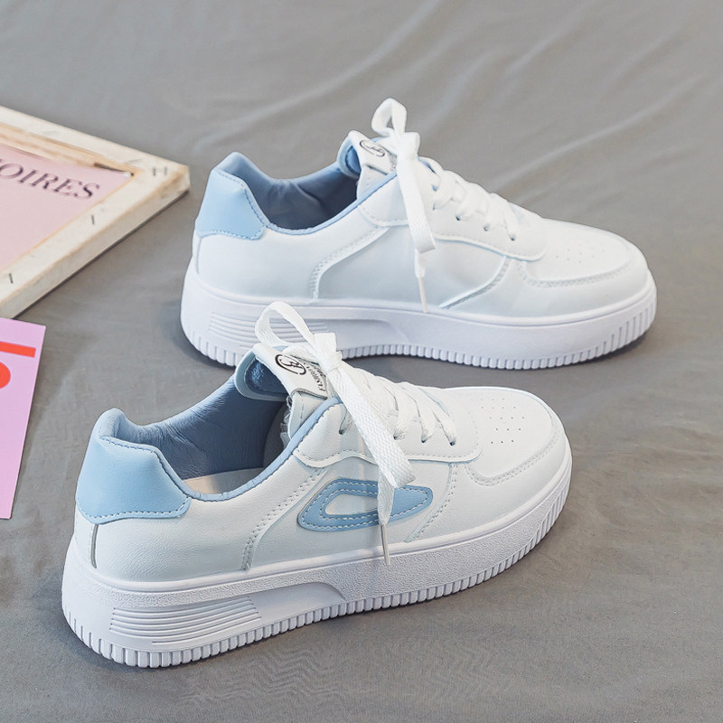 Thick-soled white shoes 2021 spring, autumn and summer new all-match shoes flat-bottomed students Korean casual sports shoes ins tide