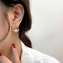 South Korea Trend Street Beats Earrings Woman 2022 New pearl earrings ~ Hong Kong design unique ear decoration sweet and windy