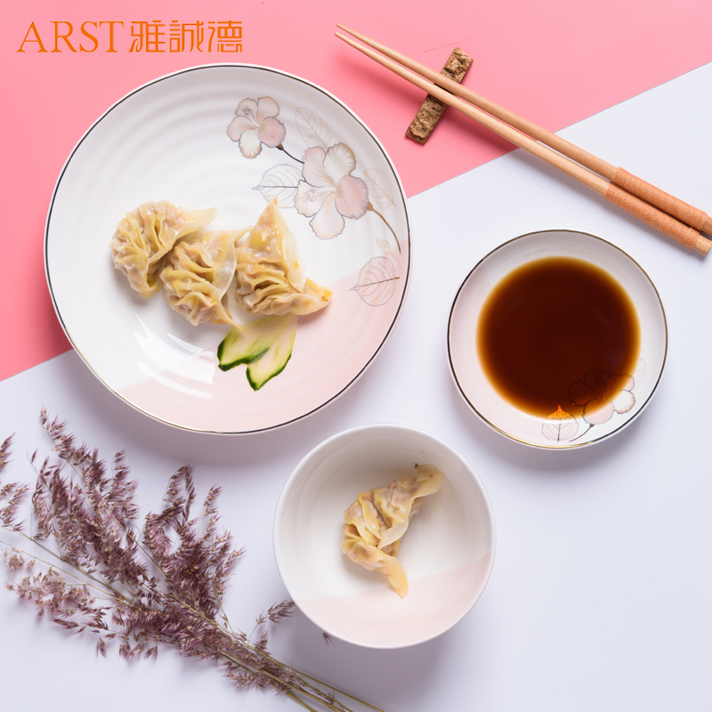 Ceramic household individuality creative small dishes, cheng DE ins dipping sauce dish to spit the ipads plate dish dishes