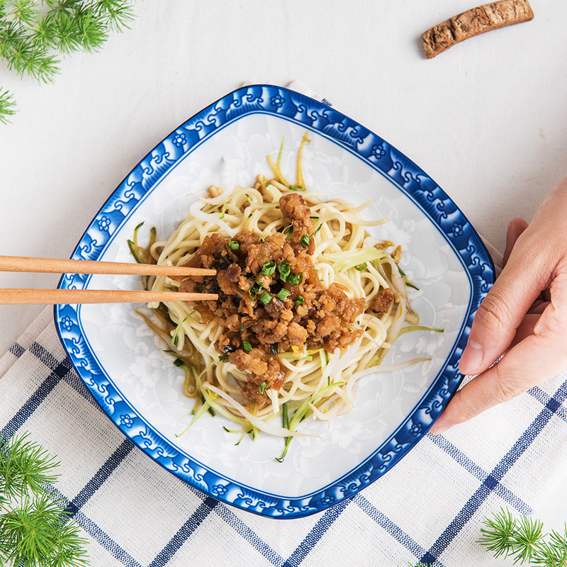 Ya cheng DE Chinese blue and white porcelain tableware dishes home eat rice bowl bowl of rainbow such as bowl dish dish dish creative combination