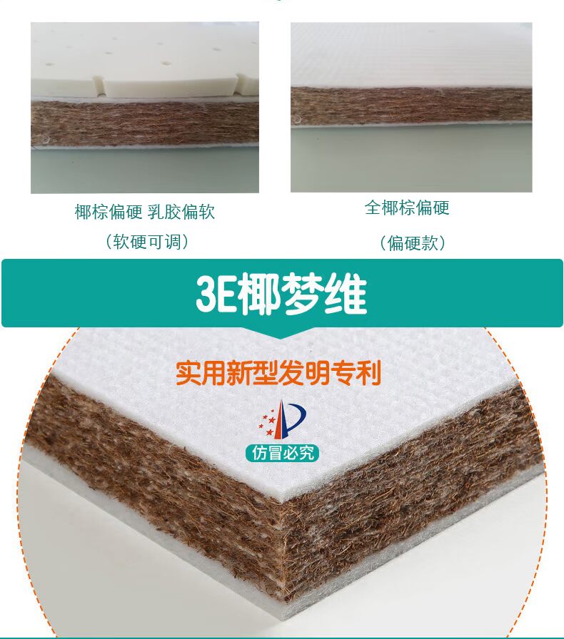 Nệm gấp nệm cộng với mủ cao su 1,2 m 1,5m1,8 m đơn đôi và xơ dừa mềm sử dụng kép - Nệm chăn ga gối đệm giá rẻ