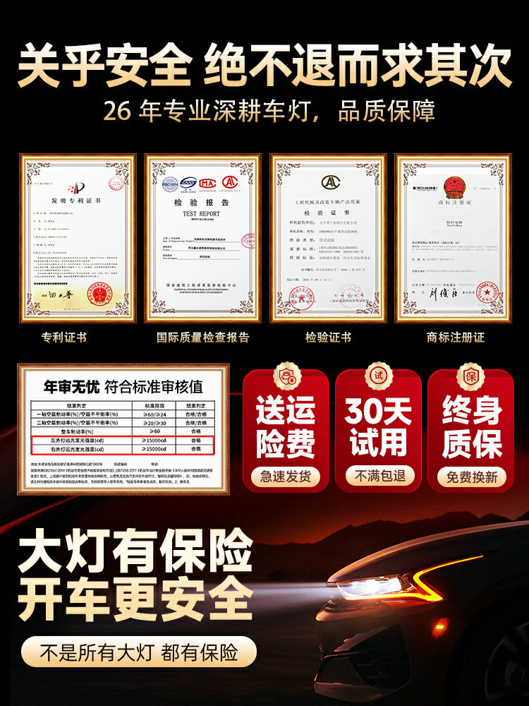 Suitable for 17-18-19 Models of Geely Vision Led Headlights Suv Modification X6 X3 S1 High Beam Low Beam Car Light Bulbs