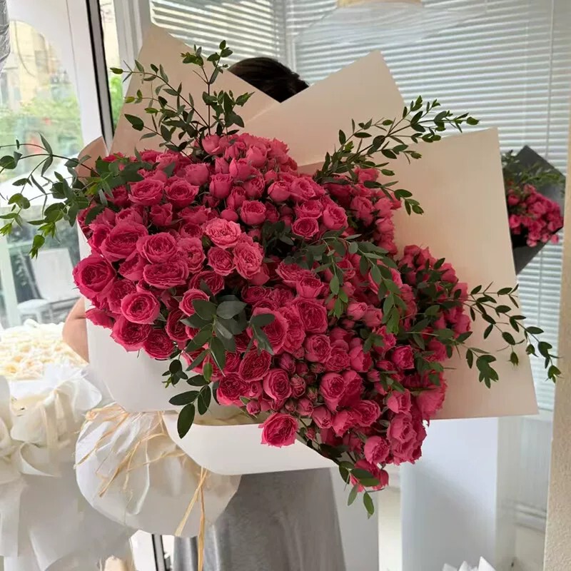 Stunningly Beautiful Fruit Juice Sophie Baby Bubble Multi-Headed Rose Bouquet Birthday Flowers Same-City Express Delivery Shanghai Guangzhou