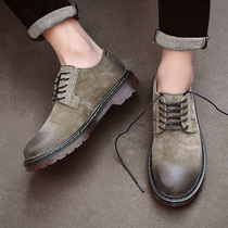 Spring and autumn season round-headed casual shoes Mens casual fashion shoes Mens shoes Korean version of the trend of wild British leather shoes