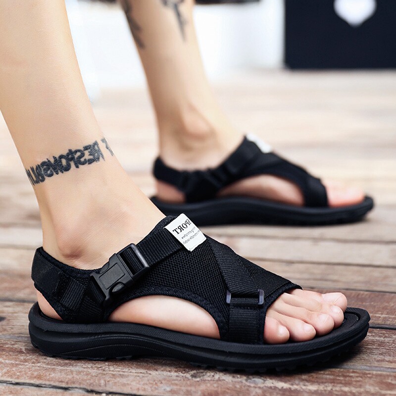 Sandals men 2021 new summer students thick bottom tide drag two wear sandals non-slip soft bottom casual sandals