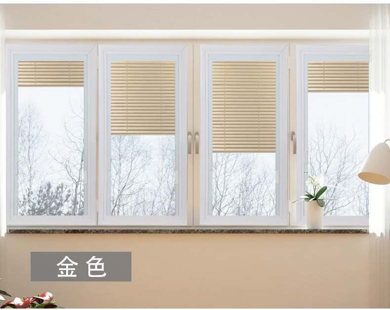 Rèm điều khiển từ tính hợp kim nhôm tích hợp trong kính đơn rỗng kính mặt trời phòng tắm văn phòng mở rèm - Phụ kiện rèm cửa
