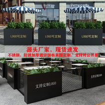 Outdoor Iron Art Flower Case Combined Stainless Steel Trough Municipal Sales Department Commercial Street Outdoor Fencing Restaurant Partition Flower Beds