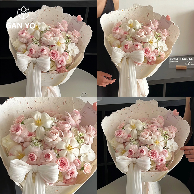 Hong Kong and Hand-Torn Petal Paper Flower Bouquet Wrapping Paper Floral Art Flower Shop Wrapping Paper Handmade Paper DIY Materials