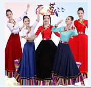 luyện tập vũ đạo Tây Tạng váy luyện tập vũ đạo dân tộc thiểu số váy Yi Uighur khiêu vũ váy xoay người lớn váy cô gái