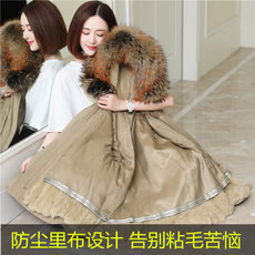 Одежда из меха 派克服女貉子毛领皮草外套短款獭兔毛连帽大衣海宁皮草反季清仓