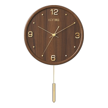 Новые китайские твердые деревянные часы висят колокольчик 2024 новая атмосфера Домашние кварцевые часы висяющие настенные креативные размазанные часы