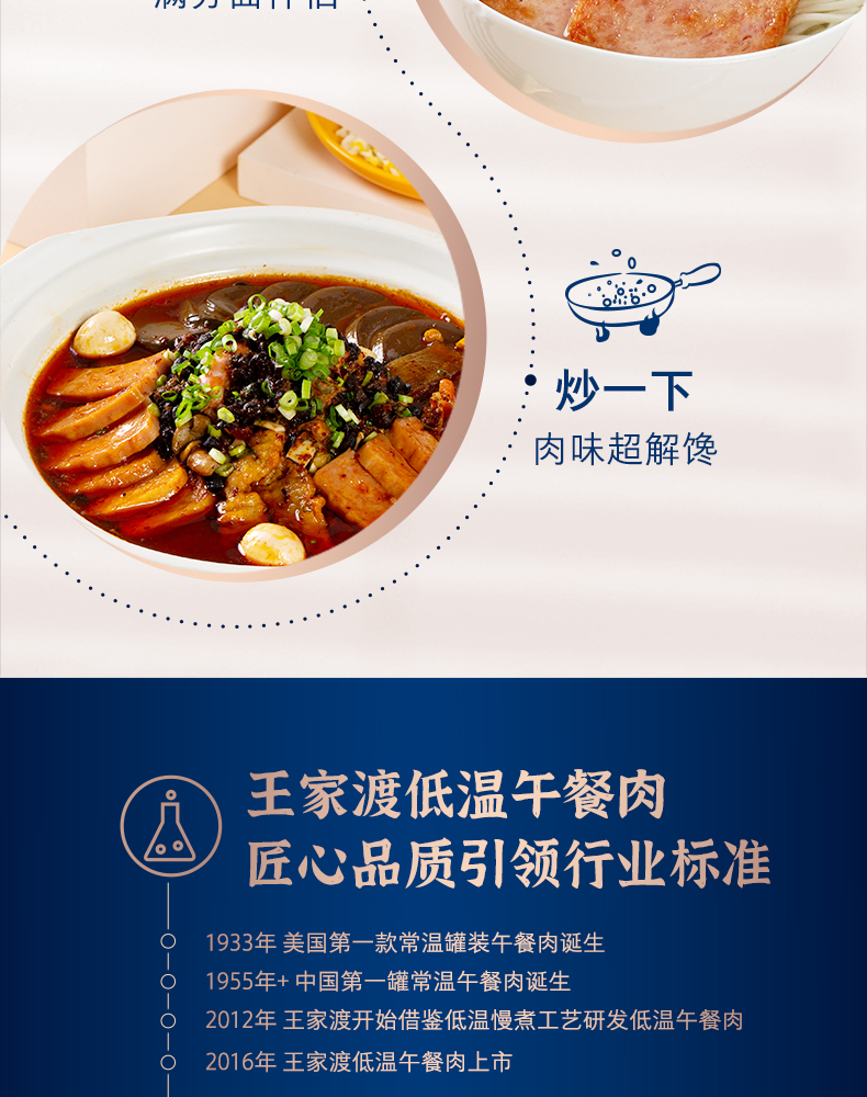 眉州东坡旗下 王家渡 低温午餐肉 300g*4盒 图11