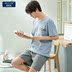 Mens bông pajamaround có cổ mùa hè mỏng quần short trẻ phù hợp với nhà ngắn tay có thể được đeo trong mùa hè. 