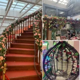 Имитация розовой лозы, подвеска на стену, искусственный цветок из ротанга, украшение трубы для кондиционирования воздуха, блокировка внутреннего подвесного потолка, пластиковый цветок, шелковый цветок, лоза