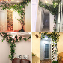 Artificial banyan tree leaves feel glue Plastic Banyan branches Green plant leaves Fake branches Engineering decoration modeling