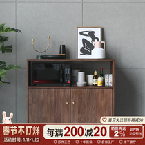 North American black walnut sideboard Nordic solid wood locker side cabinet living room simple tea cabinet restaurant cabinet