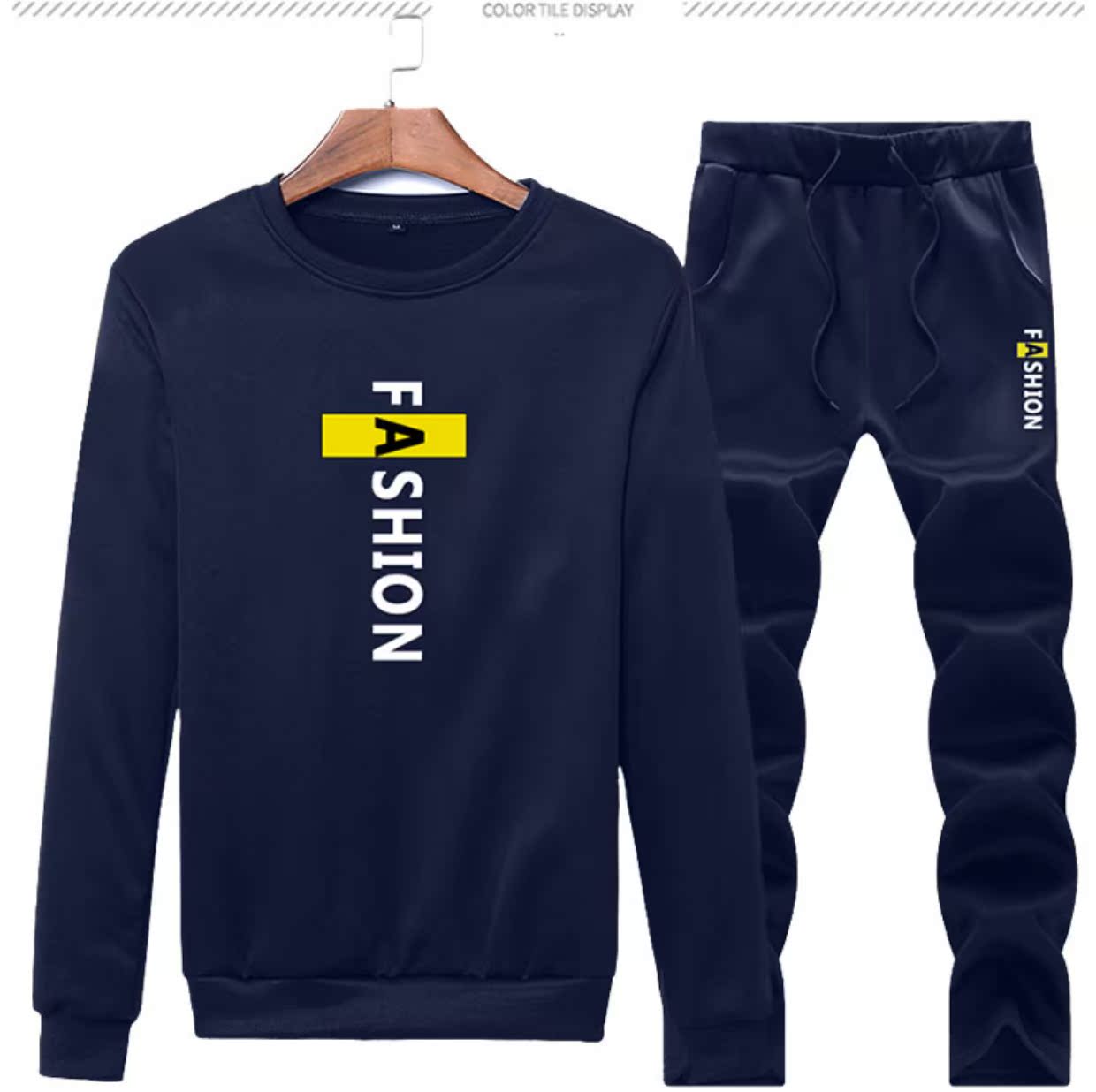 Áo len mùa thu mới 2018 cho nam cổ tròn phù hợp với giới trẻ áo khoác thể thao Hàn Quốc áo khoác hoodie