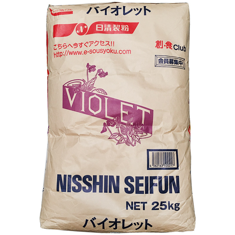 Japan Import Baking Raw Material Day Clear Powder Violet Low Gluten Powder Thin Power Wheat Flour Cake Powder Original 25kg