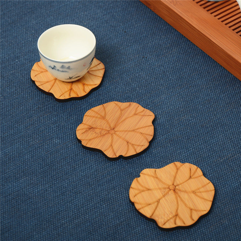 Creative Artisanal Cups of Tea Tea Mat Cup Cushion Bamboo Retro Thermal Insulation Mat Tea Road Accessories Lotus Root Lotus Root