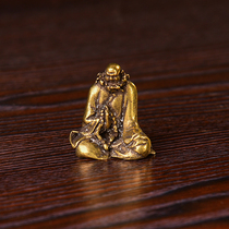 Western Journey pure bronze tea darling Buddha statue small monk Reguese pig eight-ring monkey sand monk tea set tea tray hem boutique