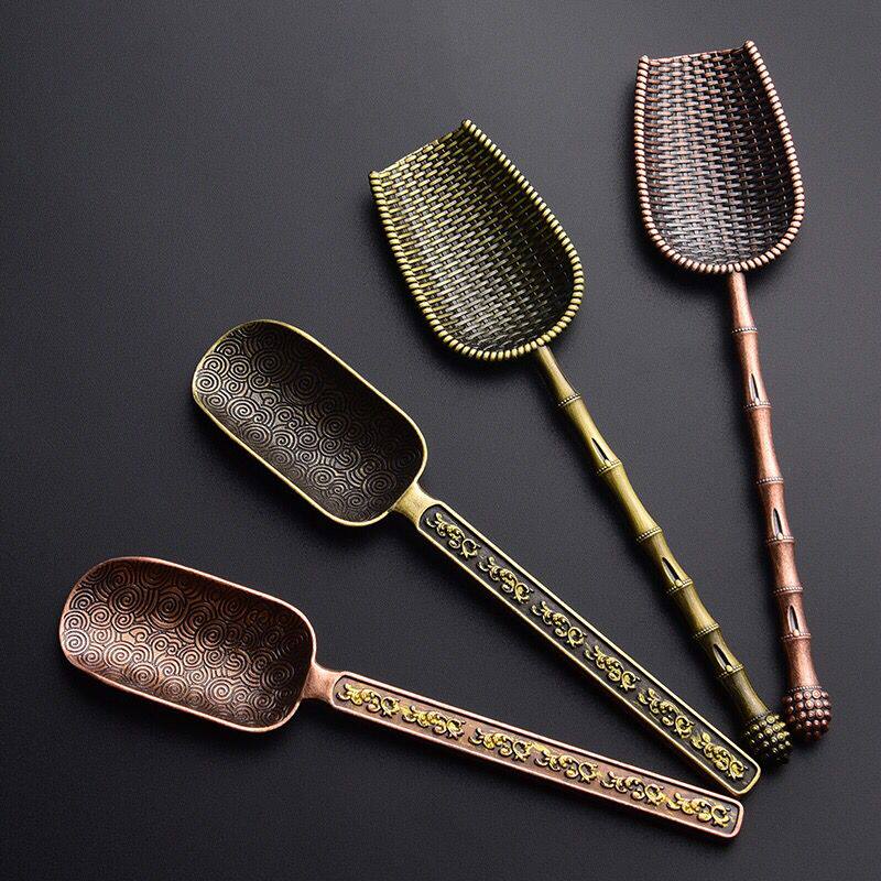 Alloy dustpan Xiangyun tea spoon teaspoon long handle single small tea shovel tea set accessories take tea spoon tea brewing tool