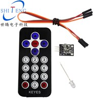 Infrared wireless remote control kit black microcontroller matching receiver head HX1838 remote control without battery